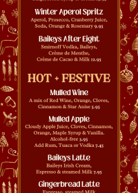 Christmas Drinks Menu 2025